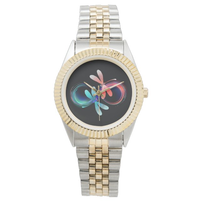 Infinity with glowing dragonflies watch (Front)