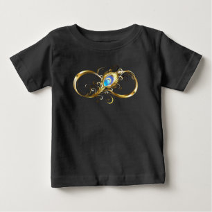 Infinity with Golden Peacock Feather Baby T-Shirt