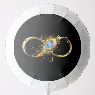 Infinity with Golden Peacock Feather Balloon