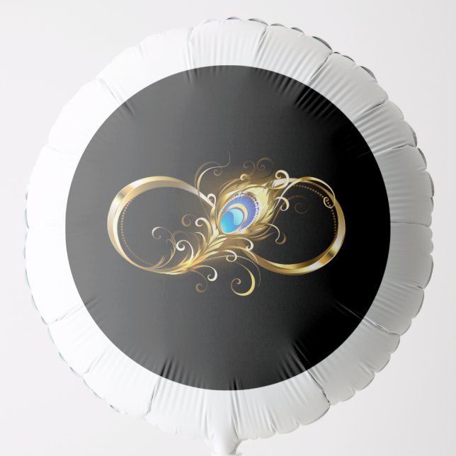 Infinity with Golden Peacock Feather Balloon (Front)