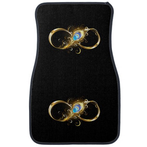 Infinity with Golden Peacock Feather Car Floor Mat