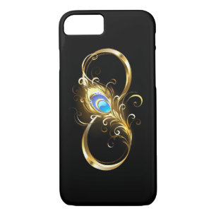 Infinity with Golden Peacock Feather iPhone 8/7 Case