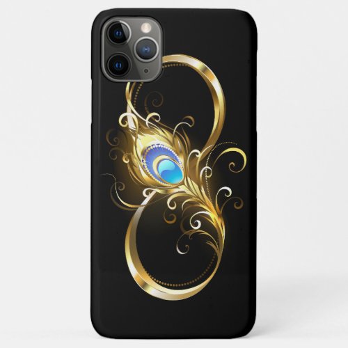 Infinity with Golden Peacock Feather iPhone 11 Pro Max Case