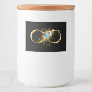 Infinity with Golden Peacock Feather Food Label