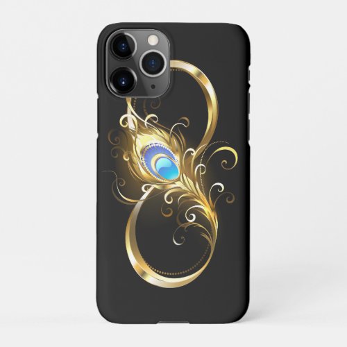 Infinity with Golden Peacock Feather iPhone 11Pro Case