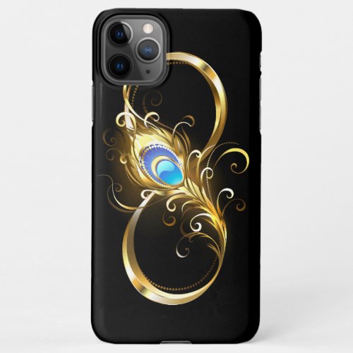 Infinity with Golden Peacock Feather iPhone 11Pro Max Case