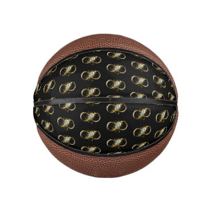 Infinity with Golden Peacock Feather Mini Basketball