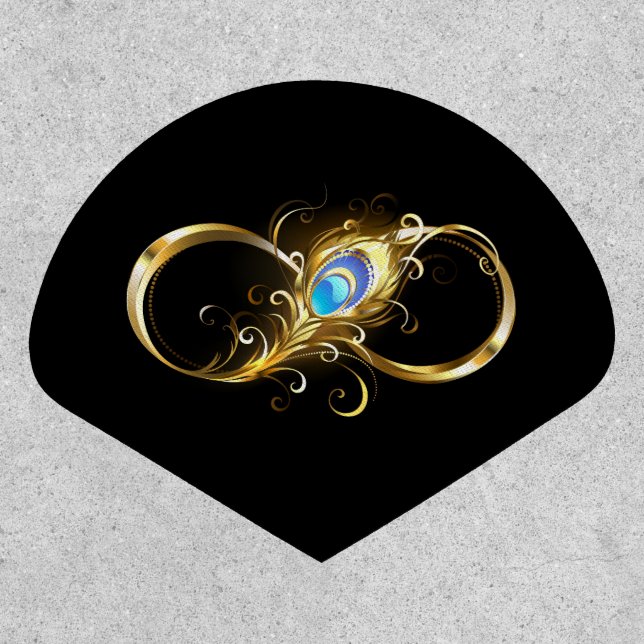 Infinity with Golden Peacock Feather Patch (Front)
