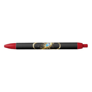 Infinity with Golden Peacock Feather Pen