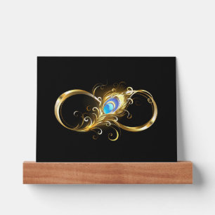 Infinity with Golden Peacock Feather Picture Ledge