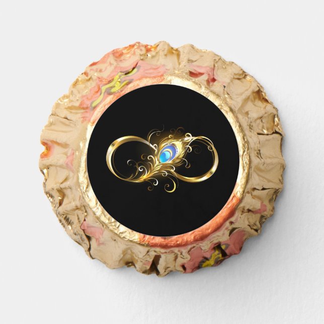 Infinity with Golden Peacock Feather Reese's Peanut Butter Cups (Front)