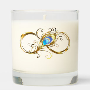 Infinity with Golden Peacock Feather Scented Candle