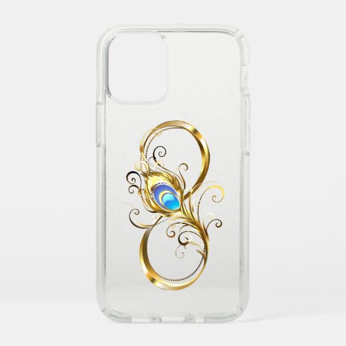 Infinity with Golden Peacock Feather Speck iPhone 12 Mini Case