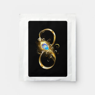 Infinity with Golden Peacock Feather Tea Bag Drink Mix