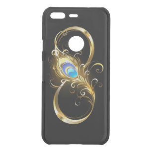 Infinity with Golden Peacock Feather Uncommon Google Pixel Case