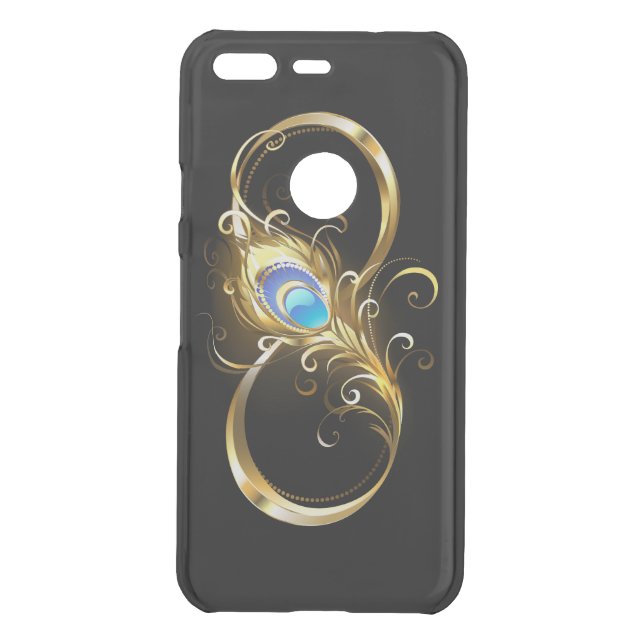 Infinity with Golden Peacock Feather Uncommon Google Pixel Case (Back)