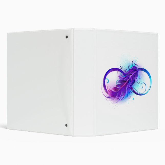 Infinity with Purple Feather 3 Ring Binder (Background)