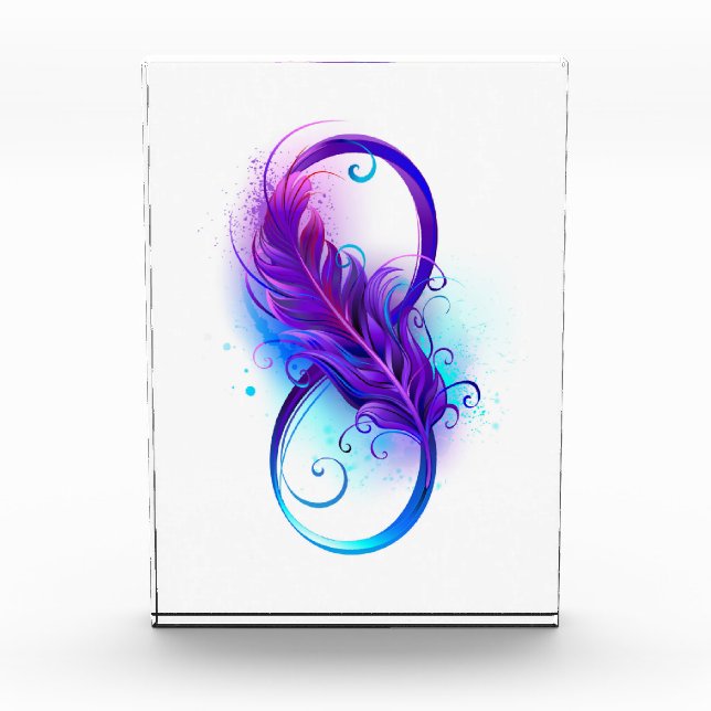 Infinity with Purple Feather Acrylic Award (Front)