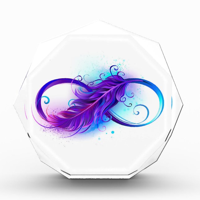 Infinity with Purple Feather Acrylic Award (Front)
