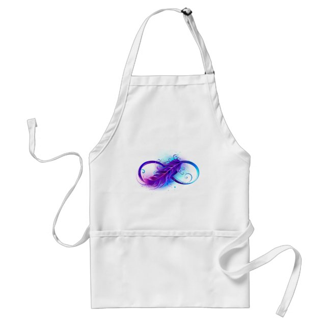 Infinity with Purple Feather Adult Apron (Front)