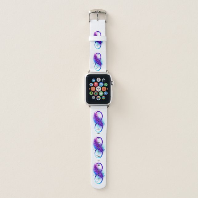 Infinity with Purple Feather Apple Watch Band (Front)