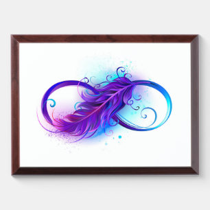 Infinity with Purple Feather Award Plaque