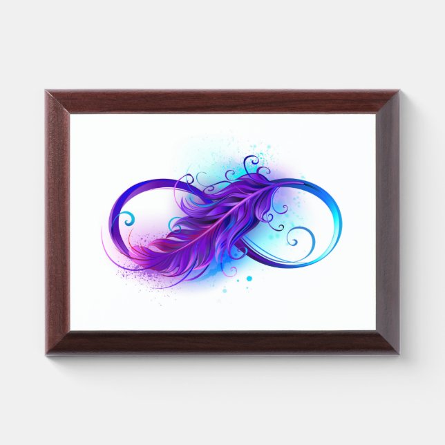Infinity with Purple Feather Award Plaque (Horizontal)