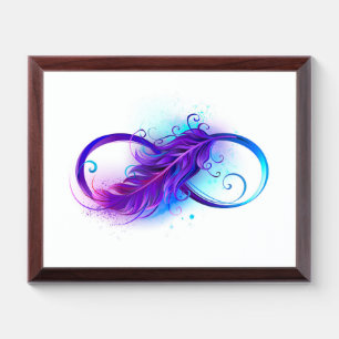 Infinity with Purple Feather Award Plaque
