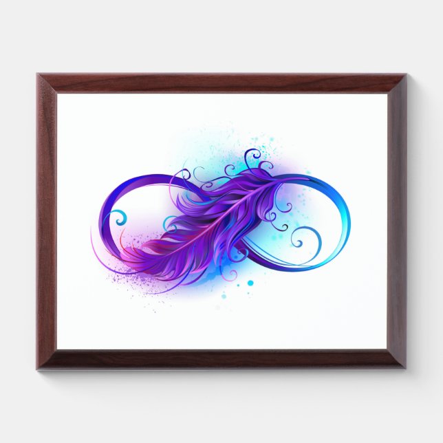 Infinity with Purple Feather Award Plaque (Horizontal)