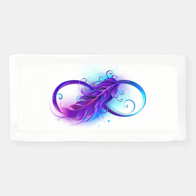 Infinity with Purple Feather Banner (Horizontal)