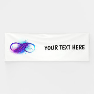 Infinity with Purple Feather Banner