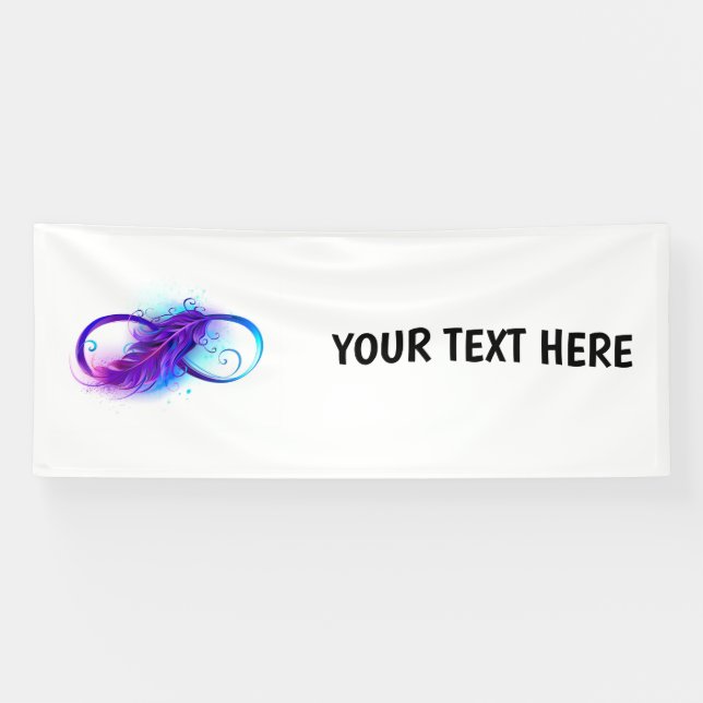Infinity with Purple Feather Banner (Horizontal)