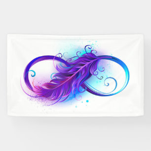 Infinity with Purple Feather Banner