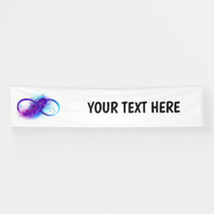 Infinity with Purple Feather Banner