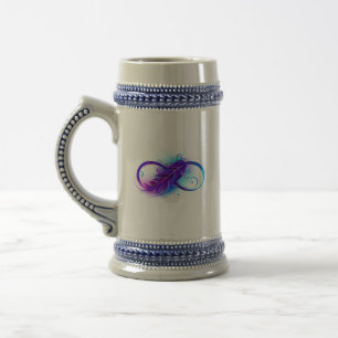 Infinity with Purple Feather Beer Stein