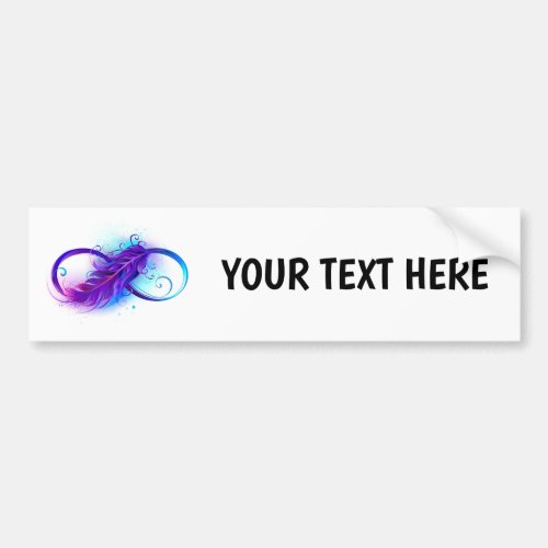Infinity with Purple Feather Bumper Sticker