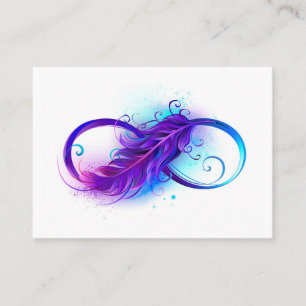 Infinity with Purple Feather Business Card