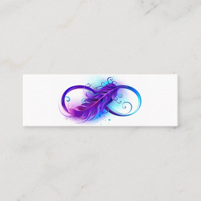 Infinity with Purple Feather Calling Card (Front)