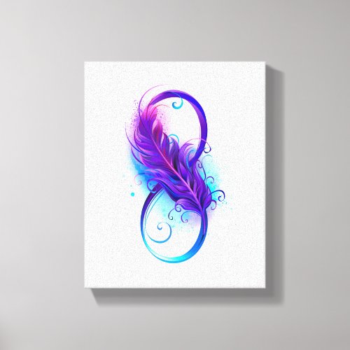 Infinity with Purple Feather Canvas Print