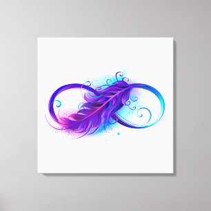 Infinity with Purple Feather Canvas Print