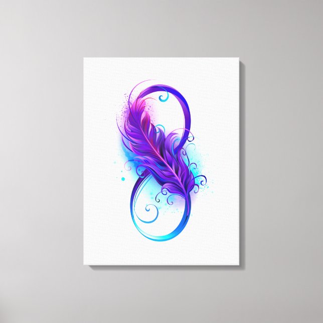 Infinity with Purple Feather Canvas Print (Front)