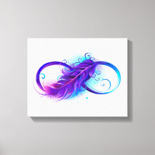 Infinity with Purple Feather Canvas Print
