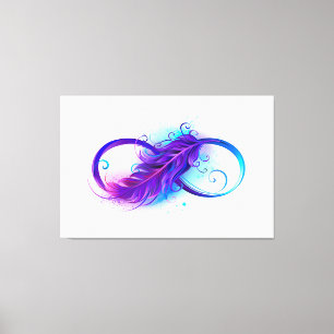 Infinity with Purple Feather Canvas Print
