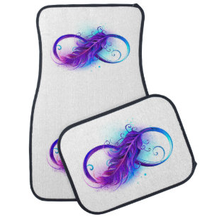 Infinity with Purple Feather Car Floor Mat