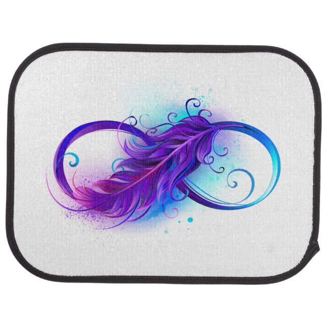 Infinity with Purple Feather Car Floor Mat (Rear)