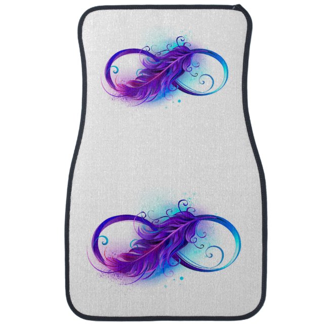 Infinity with Purple Feather Car Floor Mat (Front)