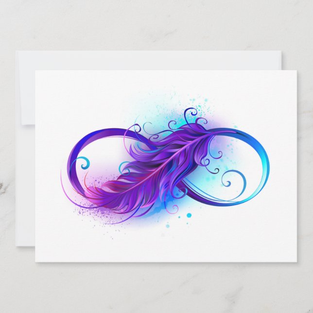 Infinity with Purple Feather Card (Front)