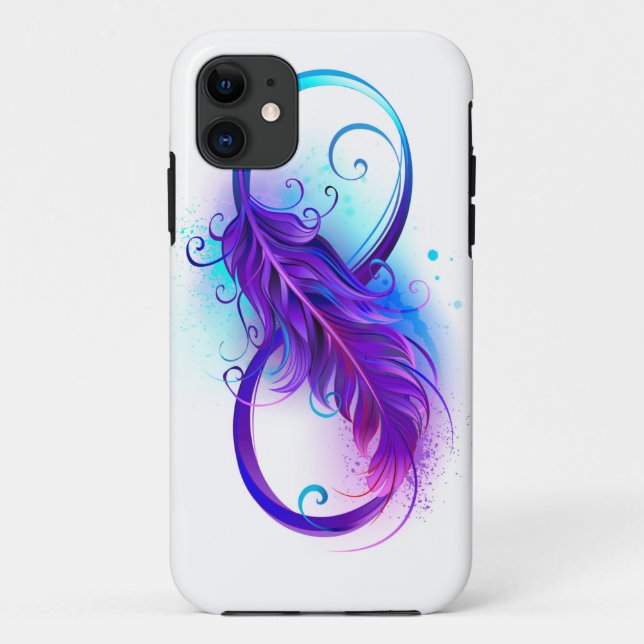 Infinity with Purple Feather Case-Mate iPhone Case (Back)