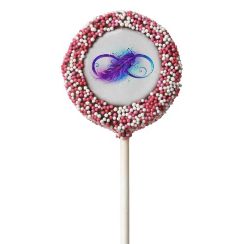 Infinity with Purple Feather Chocolate Covered Oreo Pop