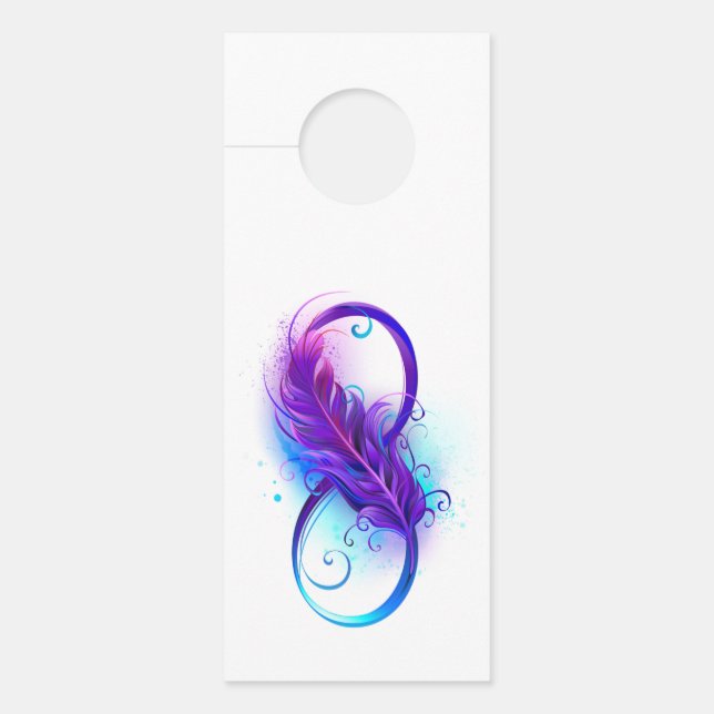 Infinity with Purple Feather Door Hanger (Front)